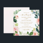 Aquarelle Blush Gold Floral Wedding Invitation<br><div class="desc">Invitations de mariage florales plus modernes dans le Little Bayleigh Store!</div>