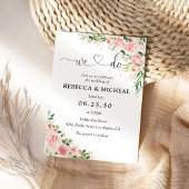 Aquarelle Blush Rose Faire-part de mariage or