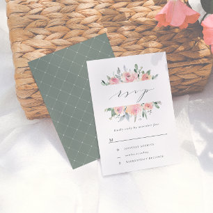 Aquarelle Blush & Sage Mariage floral RSVP
