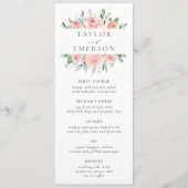 Aquarelle Blush & Sage Menu Mariage Floral (Devant)