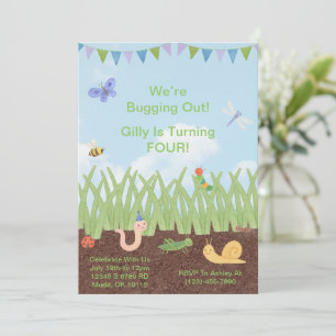 Aquarelle Bogue thème Invitation d'anniversaire po