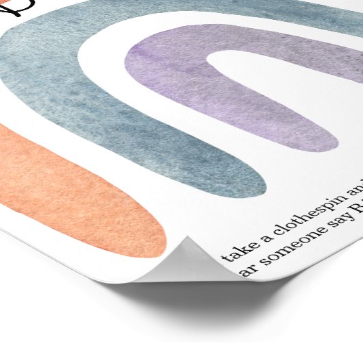 Aquarelle Boho Arc en ciel Ne pas dire Poster bébé (Coin)