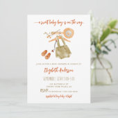 Aquarelle Boho Baby Boy Shower Invitation (Debout devant)