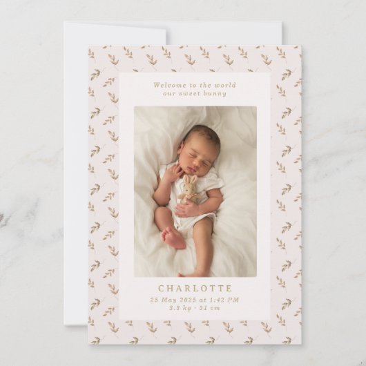 Aquarelle Boho | carte bébé (Devant)