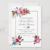 Aquarelle Boho Chic Floral Faire-part de mariage (Devant)