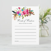 Aquarelle Boho Chic Floral Mariage Conseil nuptial (Debout devant)