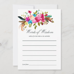 Aquarelle Boho Chic Floral Mariage Conseil nuptial