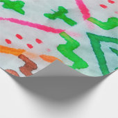 Aquarelle Boho Decor. Boho Blue Pillow. Aquarelle Cadeaupapier (Hoek)