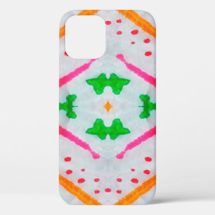 Aquarelle Boho Decor. Boho Blue Pillow. Aquarelle iPhone 12 Hoesje