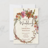 Aquarelle Boho faire-part de mariage floral (Devant)