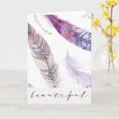 Aquarelle Boho Feathers - Belle carte (Fleur jaune)