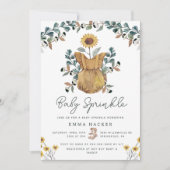 Aquarelle Boho Floral Baby Sprinkle Invitation (Devant)