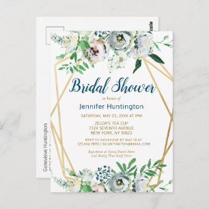 Aquarelle Boho Floral Bridal Show Invitation