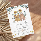 Aquarelle Boho Floral Twins Douche Invitation