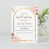 Aquarelle Boho Glitter Invitation de la douche nup (Debout devant)