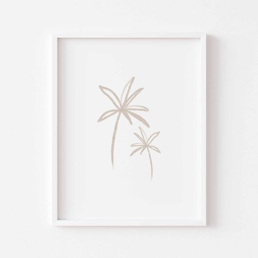Aquarelle boho minimaliste palmier poster
