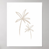 Aquarelle boho minimaliste palmier poster (Devant)