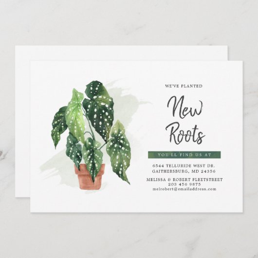 Aquarelle Boho Moving Faire-part (Devant / Derrière)