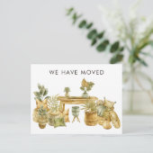 Aquarelle Boho Nouvelle adresse Moteur Faire-part (Debout devant)