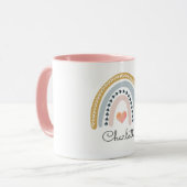 Aquarelle Boho personnalisée Mug arc-en-ciel (Devant gauche)