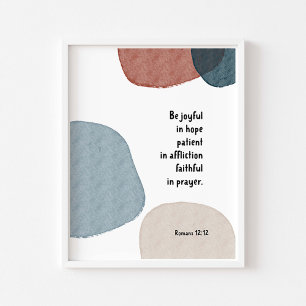 Aquarelle boho Romans 12:12 poster