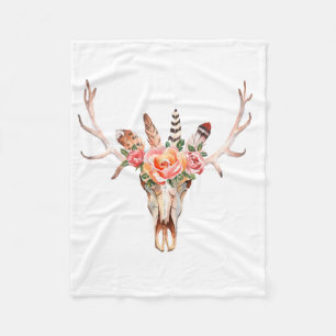 Aquarelle BoHo Skull Couverture polaire personnali