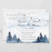 Aquarelle Bois Chaîne LumièreMariage Invitation (Devant)