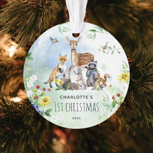 Aquarelle Bois Forêt Animaux 1er Noël