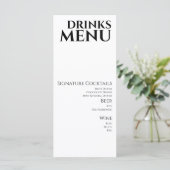 Aquarelle Boissons Cocktail Vin Menu Mariage (Debout devant)