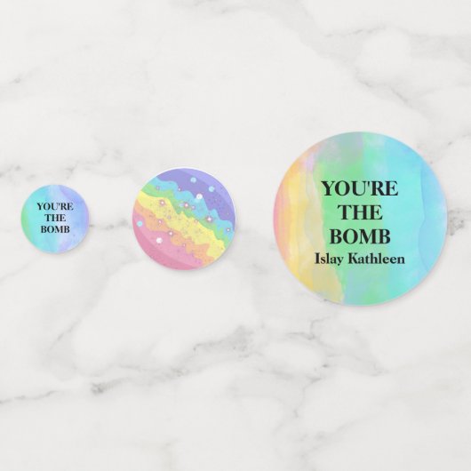 Aquarelle Bombe Anniversaire Table Confetti (Devant)