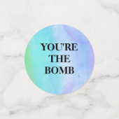 Aquarelle Bombe Anniversaire Table Confetti (Petit recto)