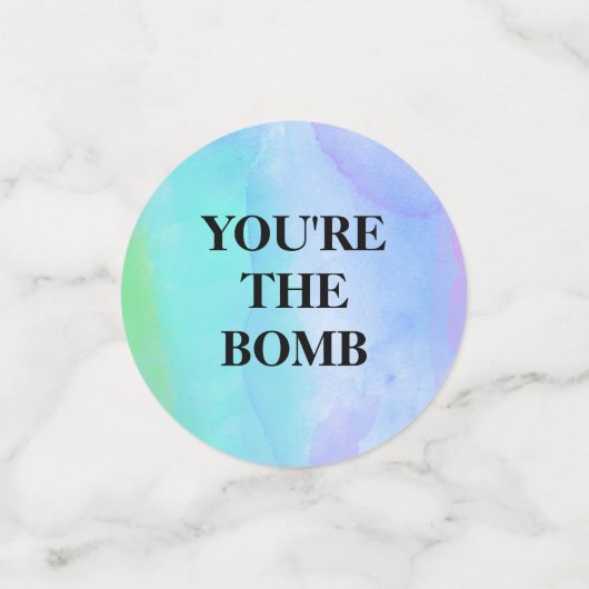 Aquarelle Bombe Anniversaire Table Confetti (Petit recto)