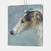Aquarelle Borzoi ornement de Noël (Gauche)