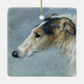 Aquarelle Borzoi ornement de Noël (Dos)