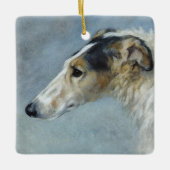 Aquarelle Borzoi ornement de Noël (Devant)