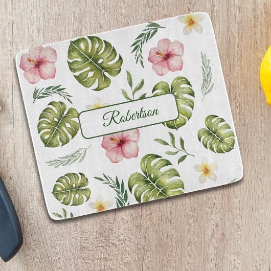 Aquarelle botanique avec planche à découper