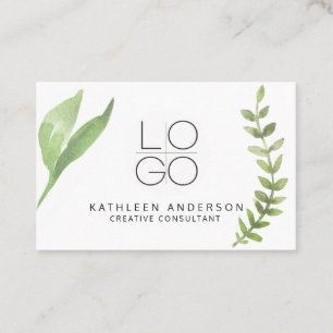 Aquarelle Botanique Carte de visite avec code QR