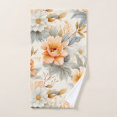 Aquarelle botanique de Pêche moderne (Serviette à main)