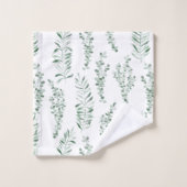 Aquarelle botanique de verdure de feuilles (Gant de toilette)