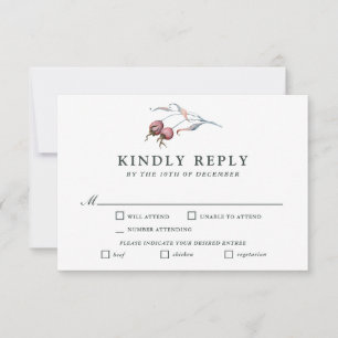 Aquarelle Botanique des baies d'hiver RSVP Entrées