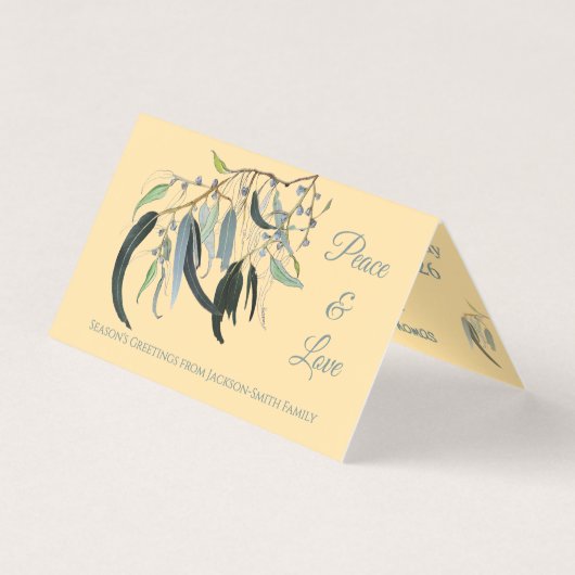Aquarelle botanique Eucalyptus Peace Love Card (Front)