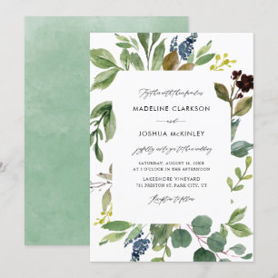 Aquarelle Botanique Faire-part de mariage de verdu