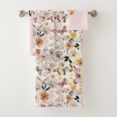 Aquarelle Botanique Fleur sauvage Papillon Initial (En situation)