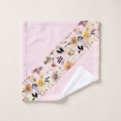 Aquarelle Botanique Fleur sauvage Papillon Initial (Gant de toilette)