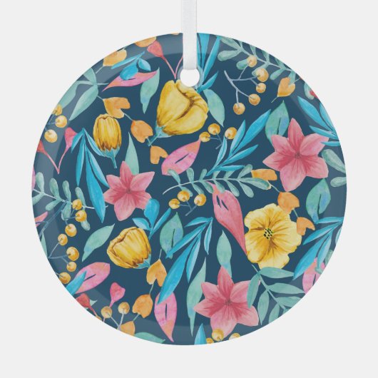 Aquarelle botanique : fleurs, ornement feuille. (Recto)