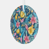 Aquarelle botanique : fleurs, ornement feuille. (Avant gauche)