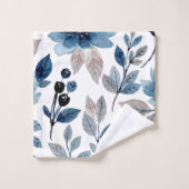 Aquarelle botanique florale de la Marine moderne (Gant de toilette)