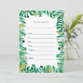 Aquarelle botanique invitation peinte à remplir (Debout devant)