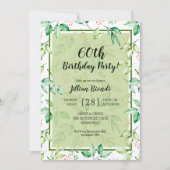 Aquarelle Botanique Invitations de fête d'annivers (Devant)