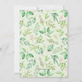 Aquarelle Botanique Invitations de fête d'annivers (Dos)